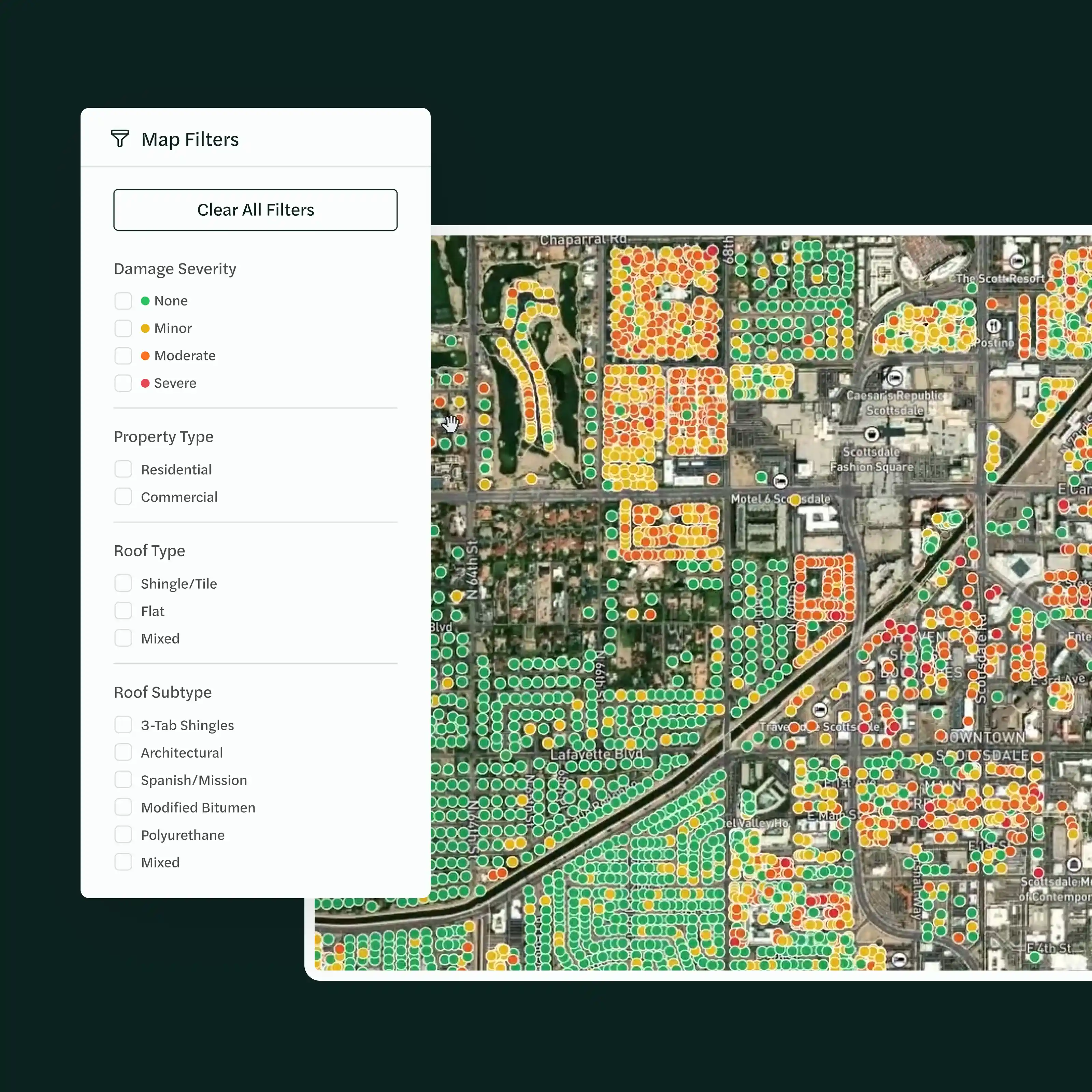 Territory map with filtered targeting view